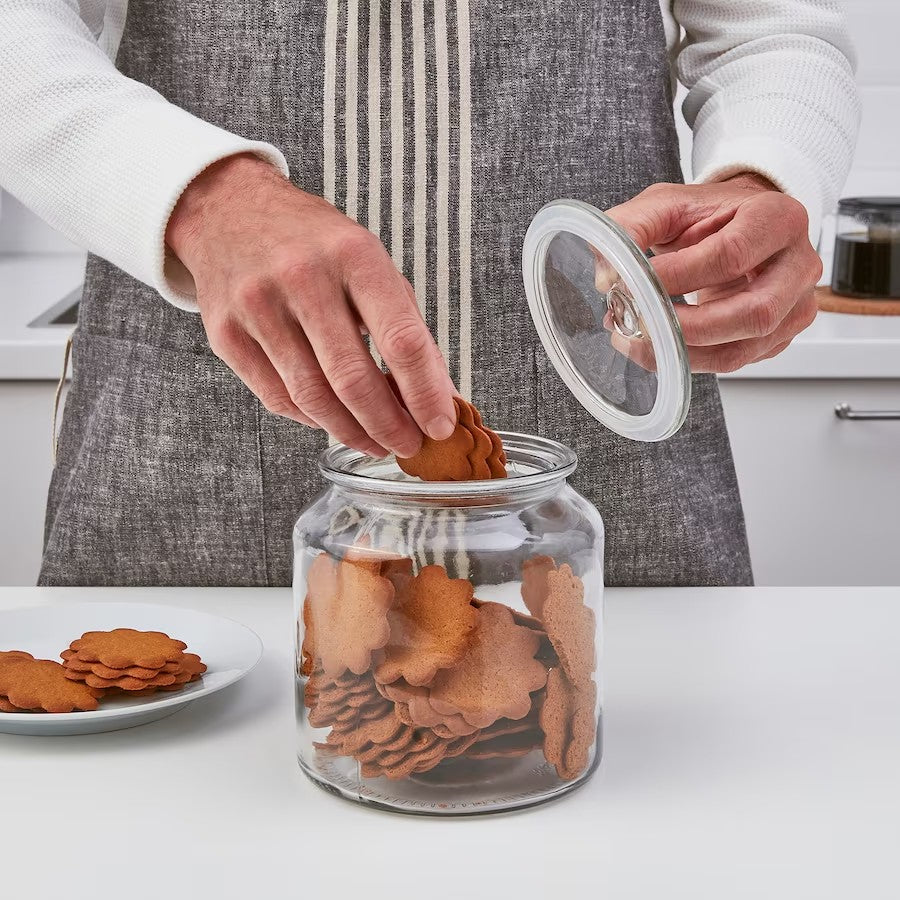 VARDAGEN Jar with lid, clear glass, 1.9 l