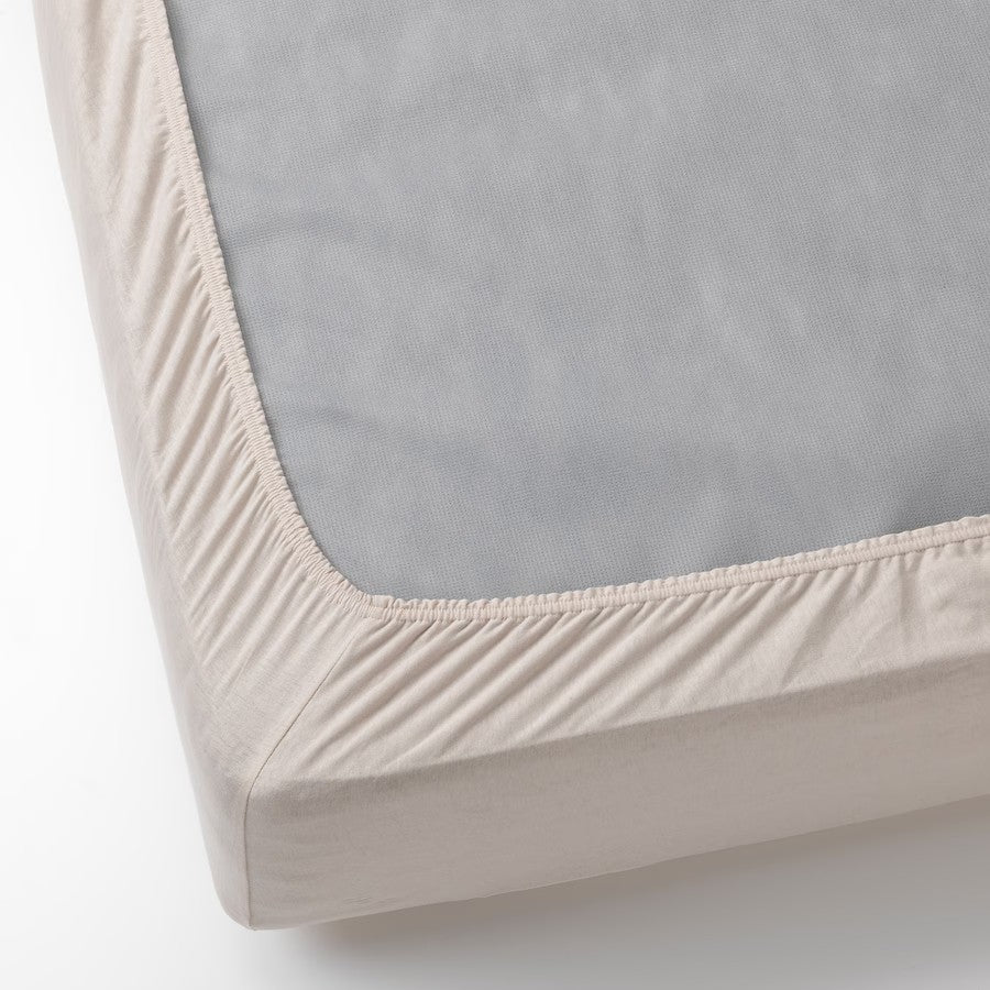VÅRVIAL Fitted sheet, light grey, 140x200 cm (55x79 ")