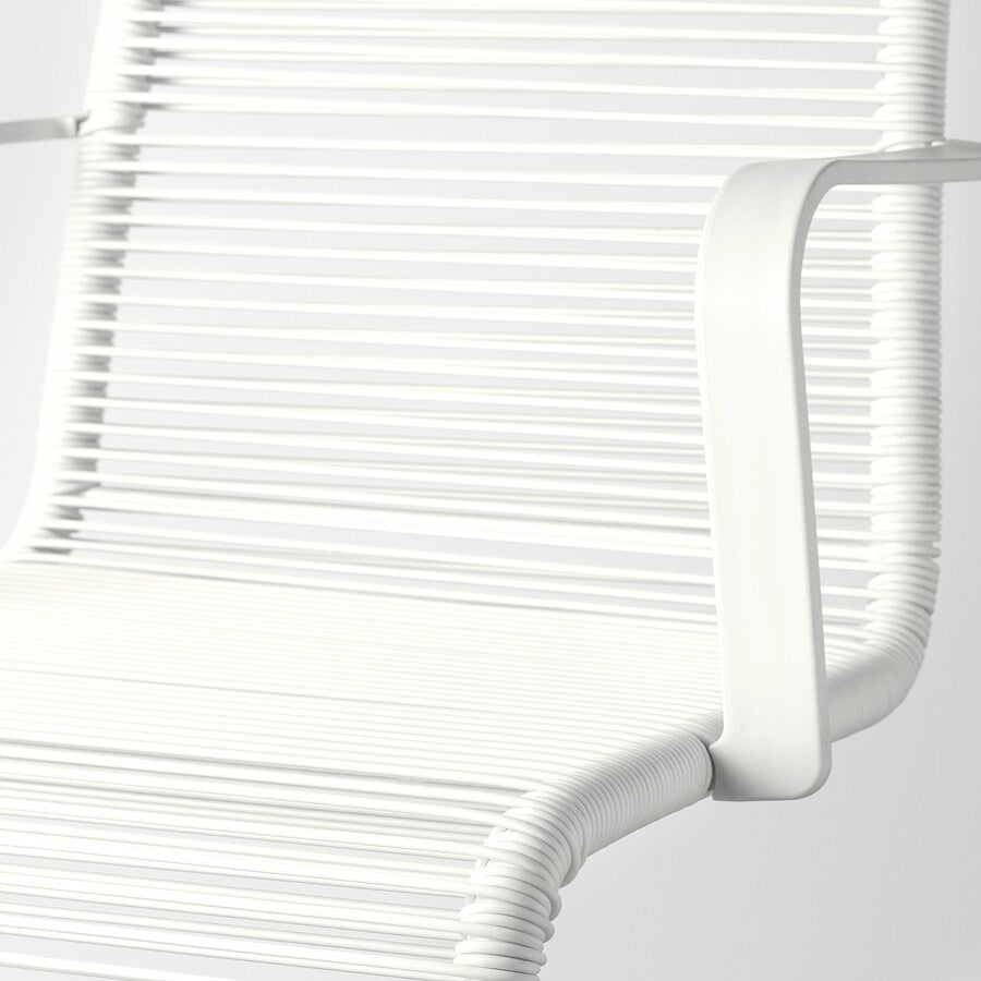 VÄSMAN Chair with armrests, outdoor, white