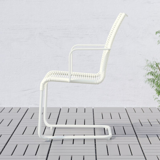 VÄSMAN Chair with armrests, outdoor, white