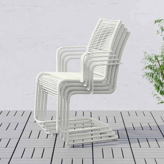 VÄSMAN Chair with armrests, outdoor, white